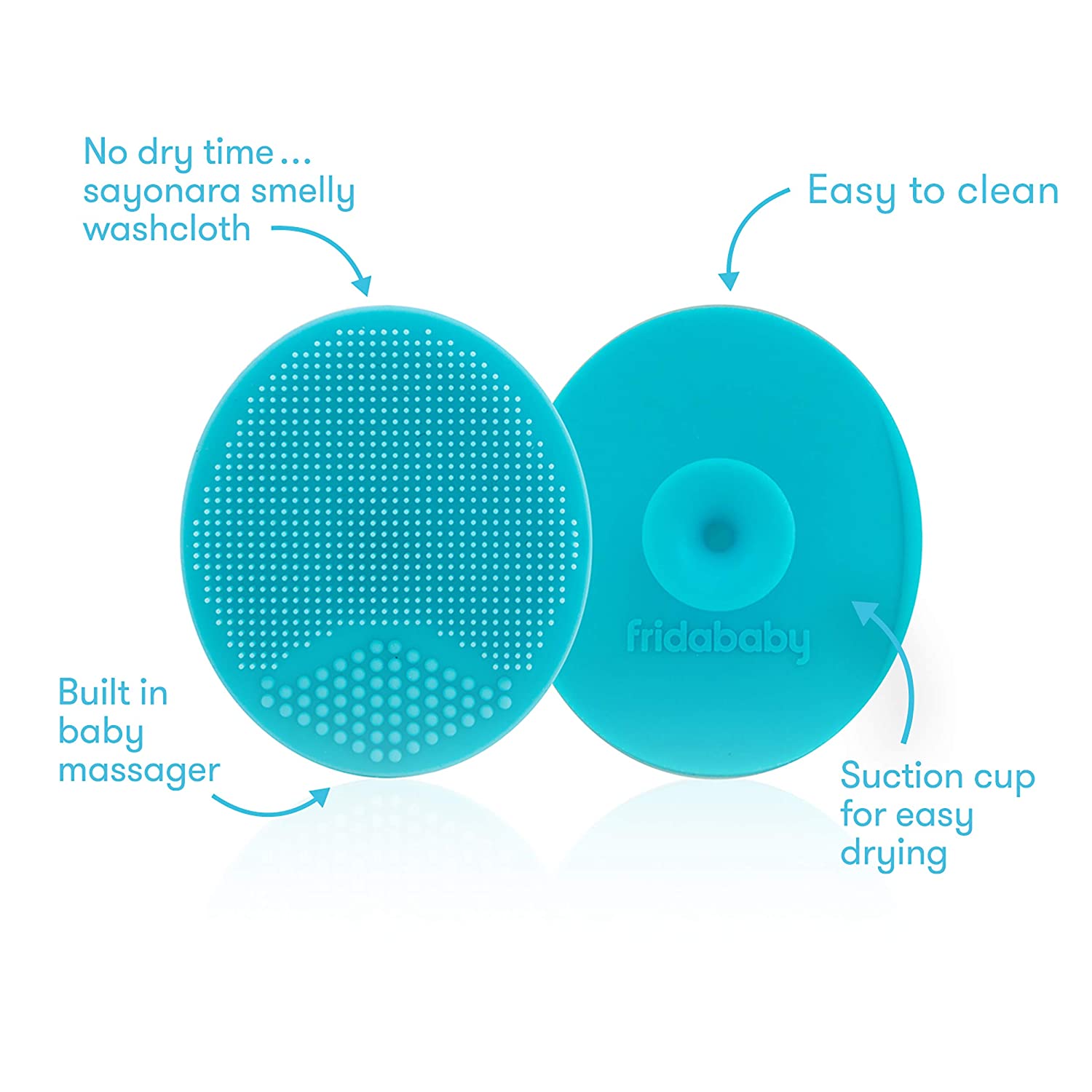 DermaFrida The SkinSoother Baby Bath Silicone Brush by Fridababy | Baby Essential for Dry Skin, Cradle Cap and Eczema (2 Pack) - Image 3